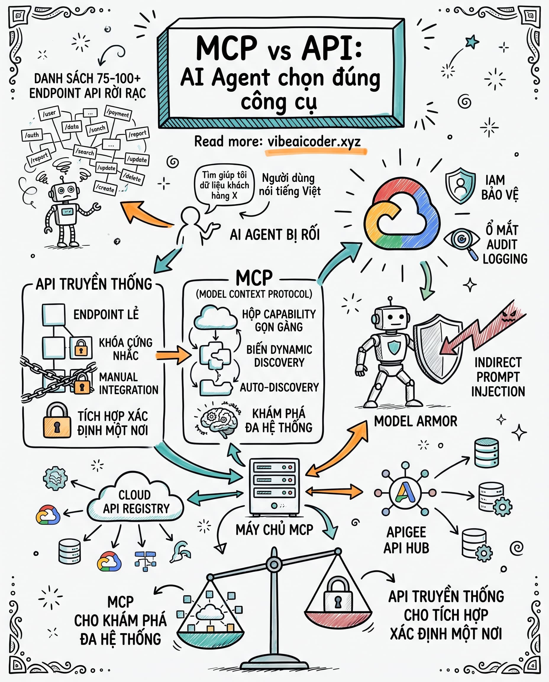 🤖 MCP vs API: Vì sao AI Agent của bạn cứ chọn sai công cụ?