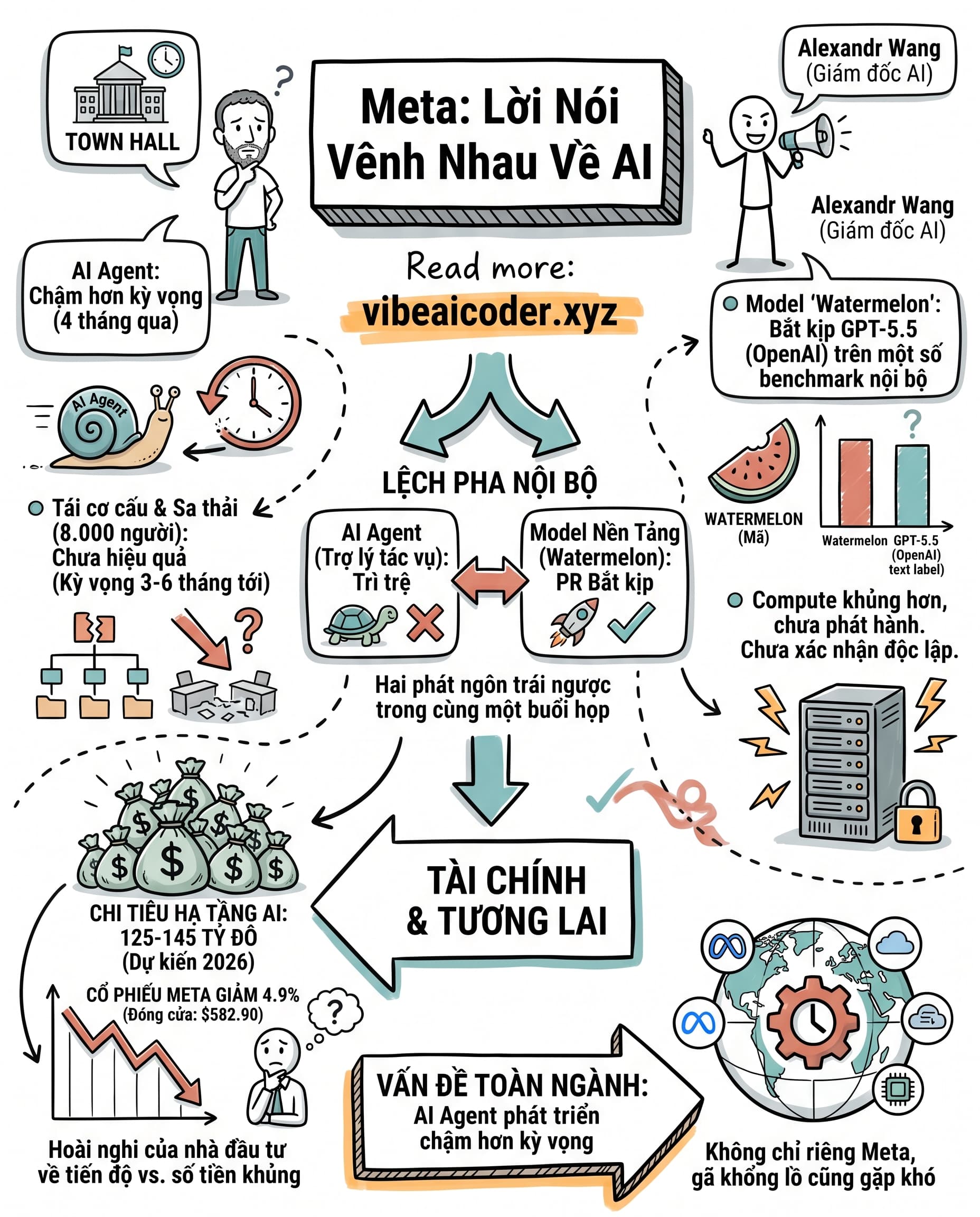 🍉 Cùng phòng, 2 sếp Meta nói ngược nhau về AI trong 5 phút