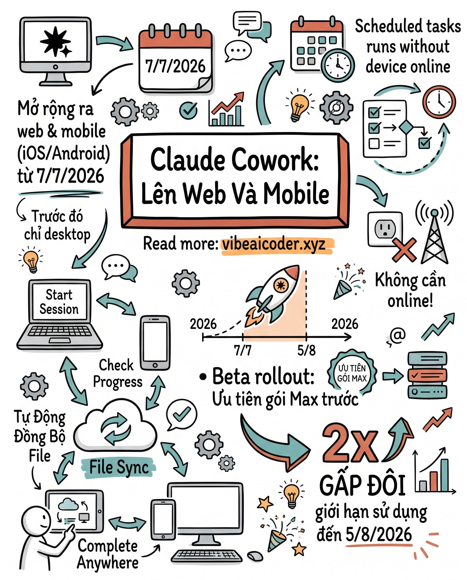 📱 Claude Cowork Lên Web Và Mobile: Làm Việc Xuyên Thiết Bị