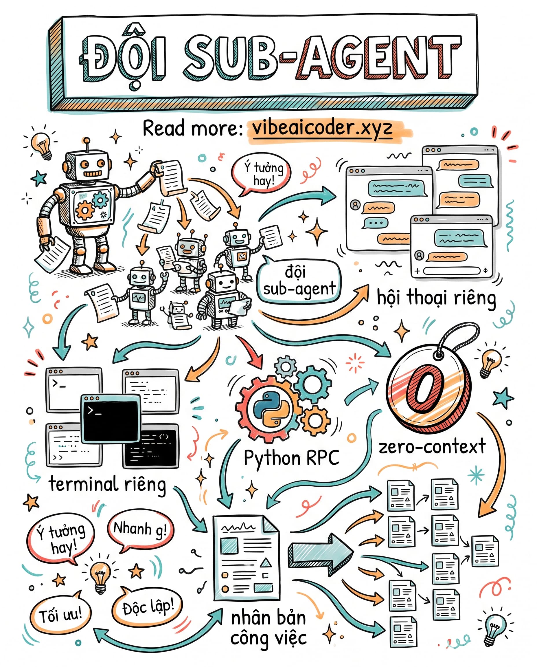 🤖 Giao việc cho đội sub-agent: cách Hermes nhân bản công việc với Python RPC 'zero-context-cost'