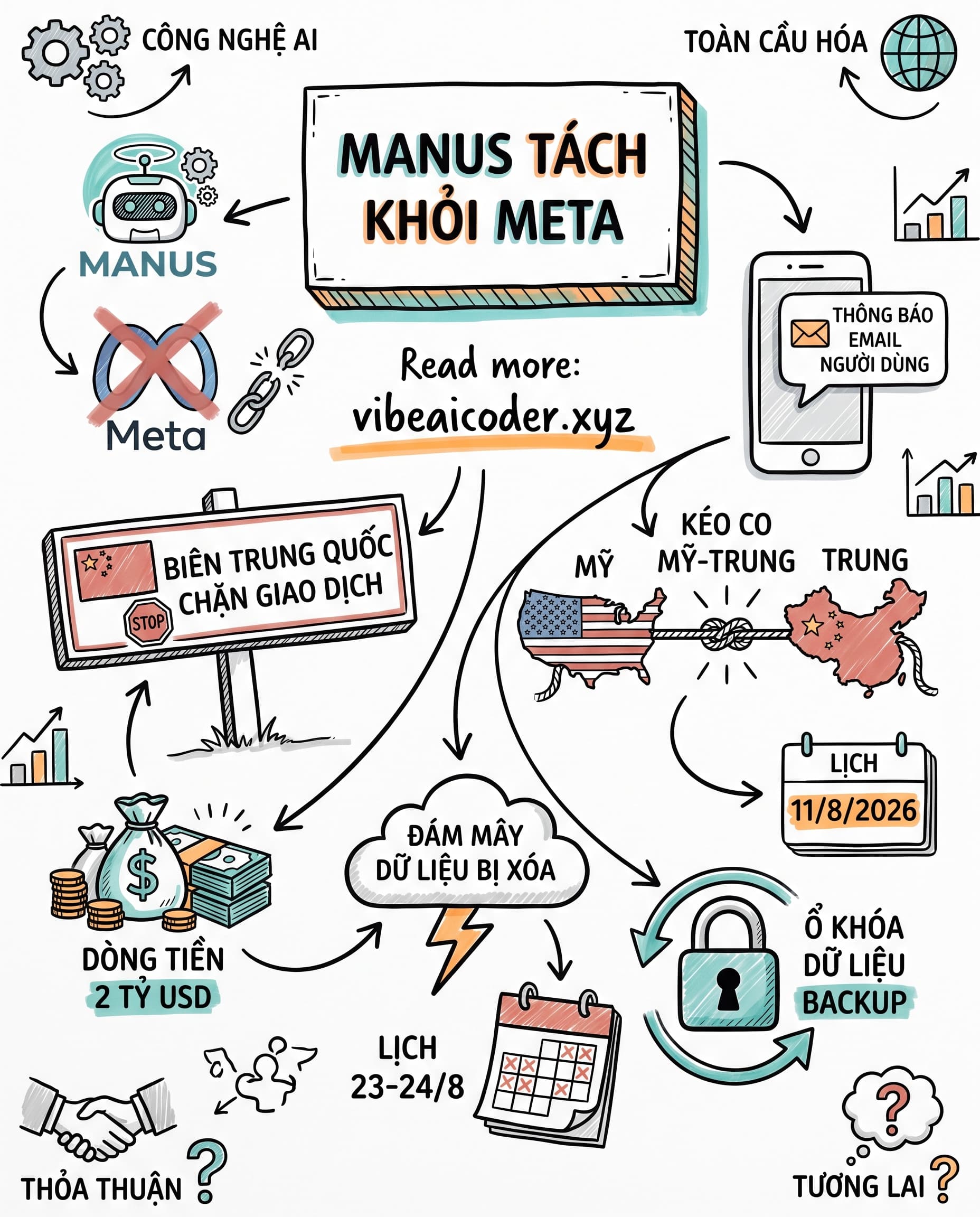 🤖 Manus tách khỏi Meta, người dùng phải backup dữ liệu trước 23/8