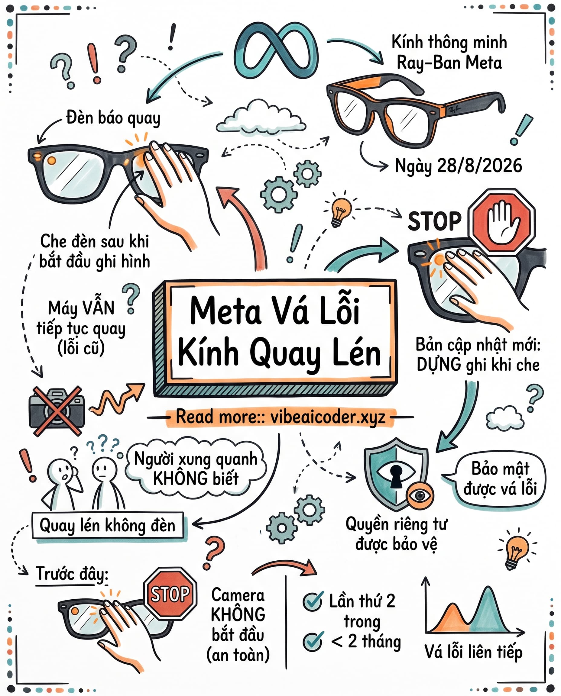 Kính Ray-Ban Meta có lỗ hổng cho phép quay lén không đèn báo