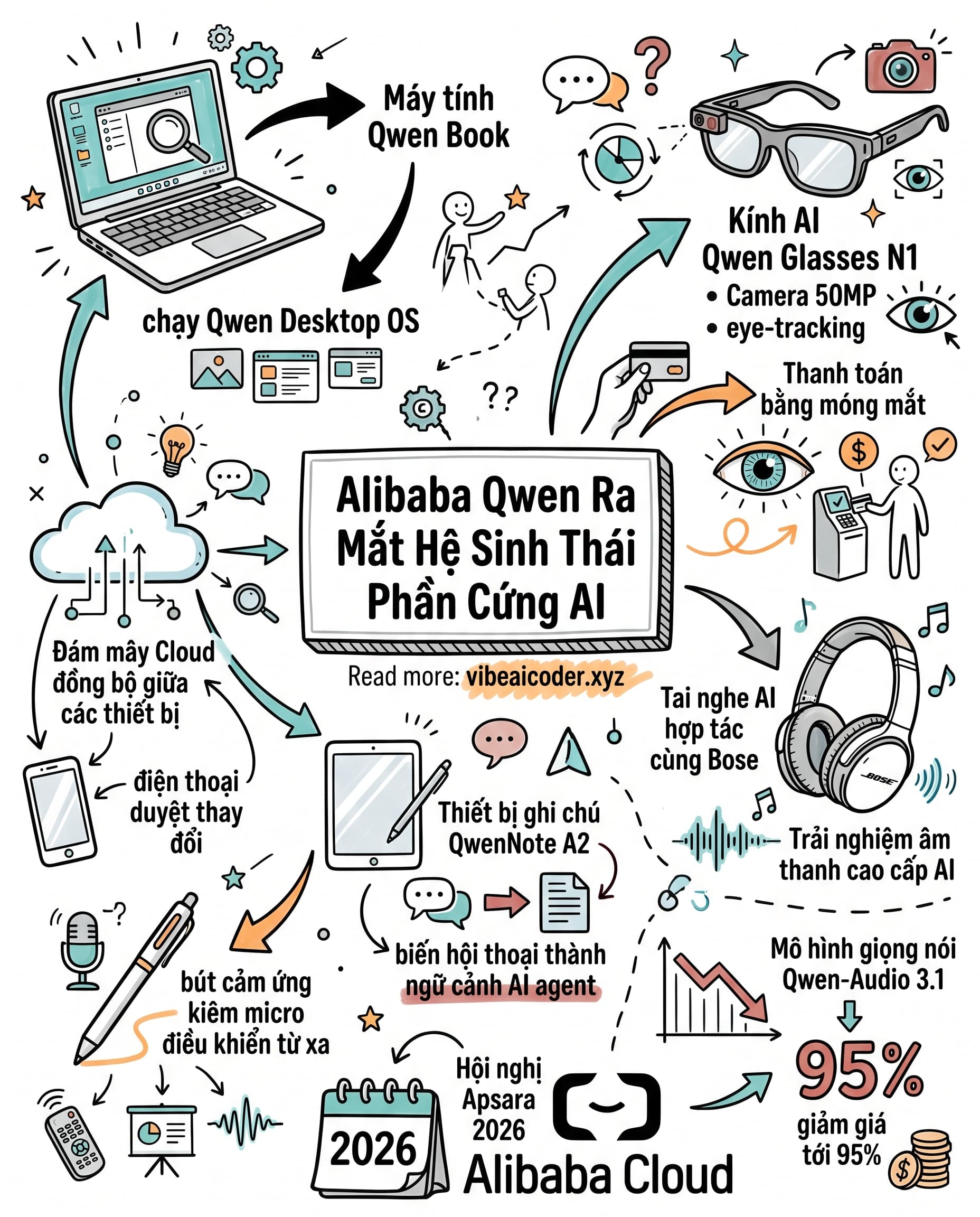 🕶️ Alibaba Biến Qwen Thành Phần Cứng: Kính, Tai Nghe, Máy Tính Cùng Nói Chuyện