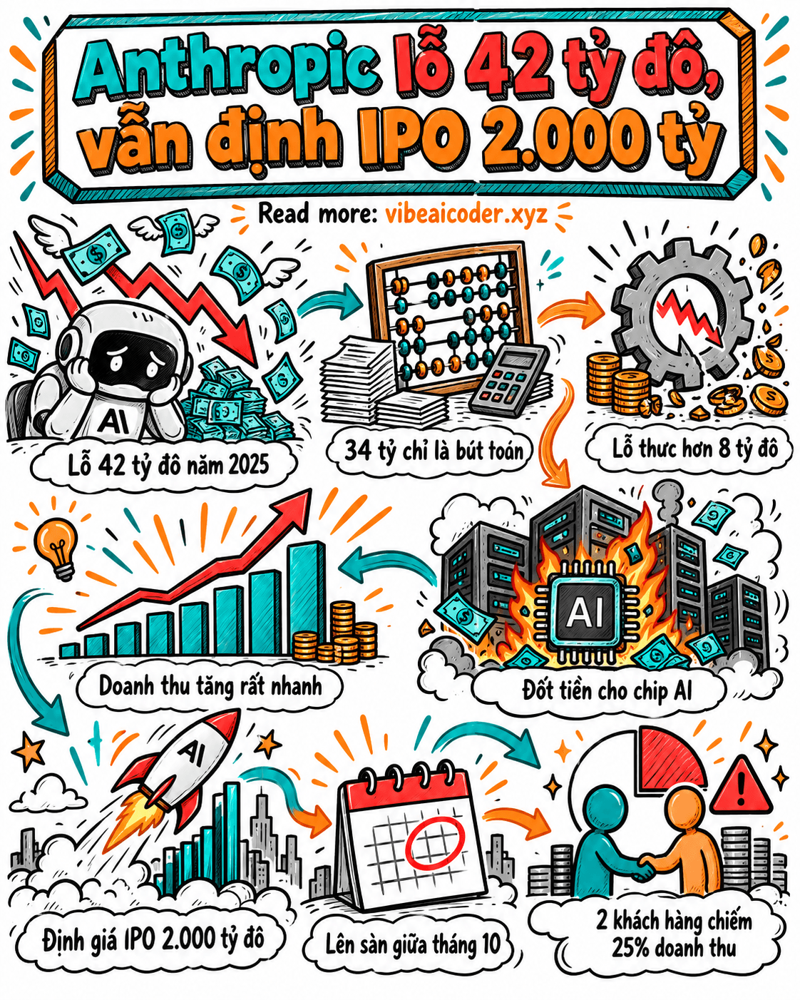 Anthropic lỗ 42 tỷ đô nhưng vẫn định IPO 2.000 tỷ đô, chuyện gì đang xảy ra