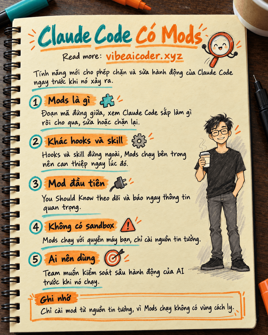 Claude Code Mods: tính năng mới cho phép chặn và sửa hành động của AI trước khi nó diễn ra