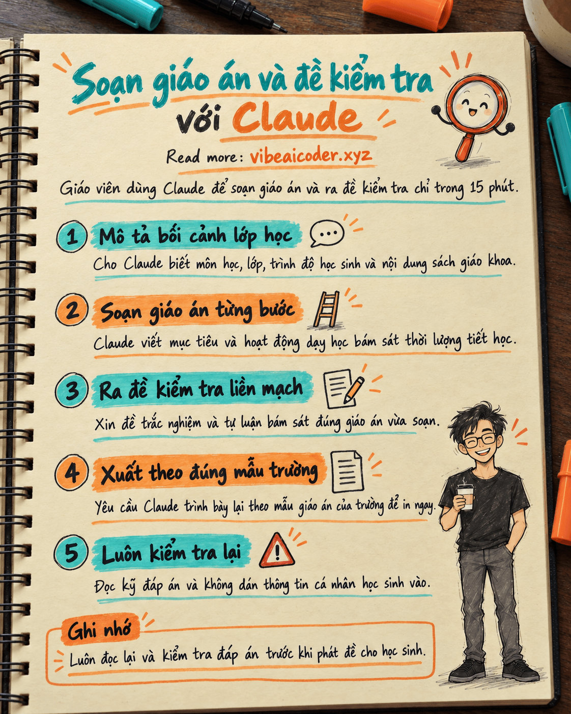 Dùng Claude để soạn giáo án và đề kiểm tra trong 15 phút