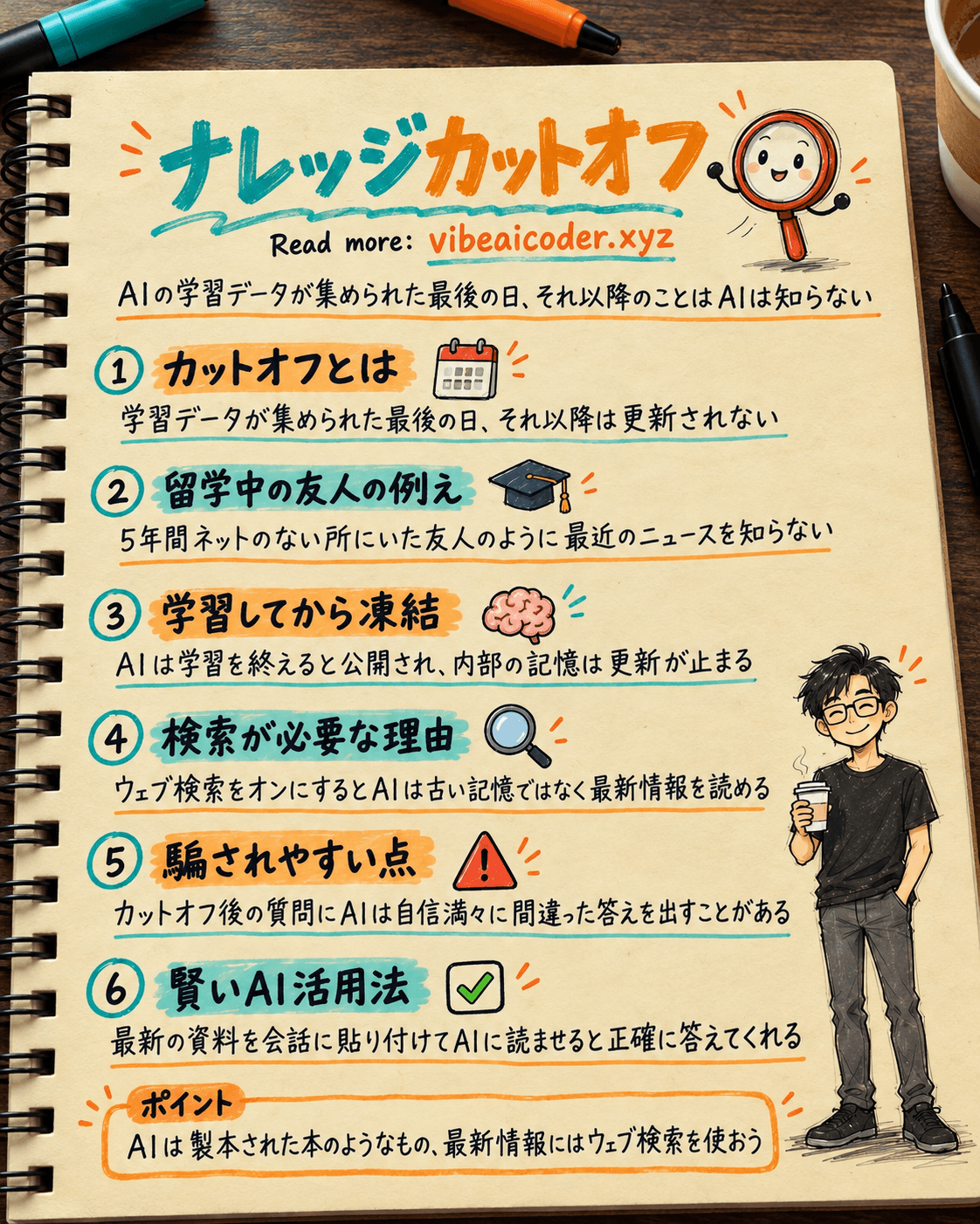 ナレッジカットオフとは何ですか。AIが最新ニュースを知らない理由