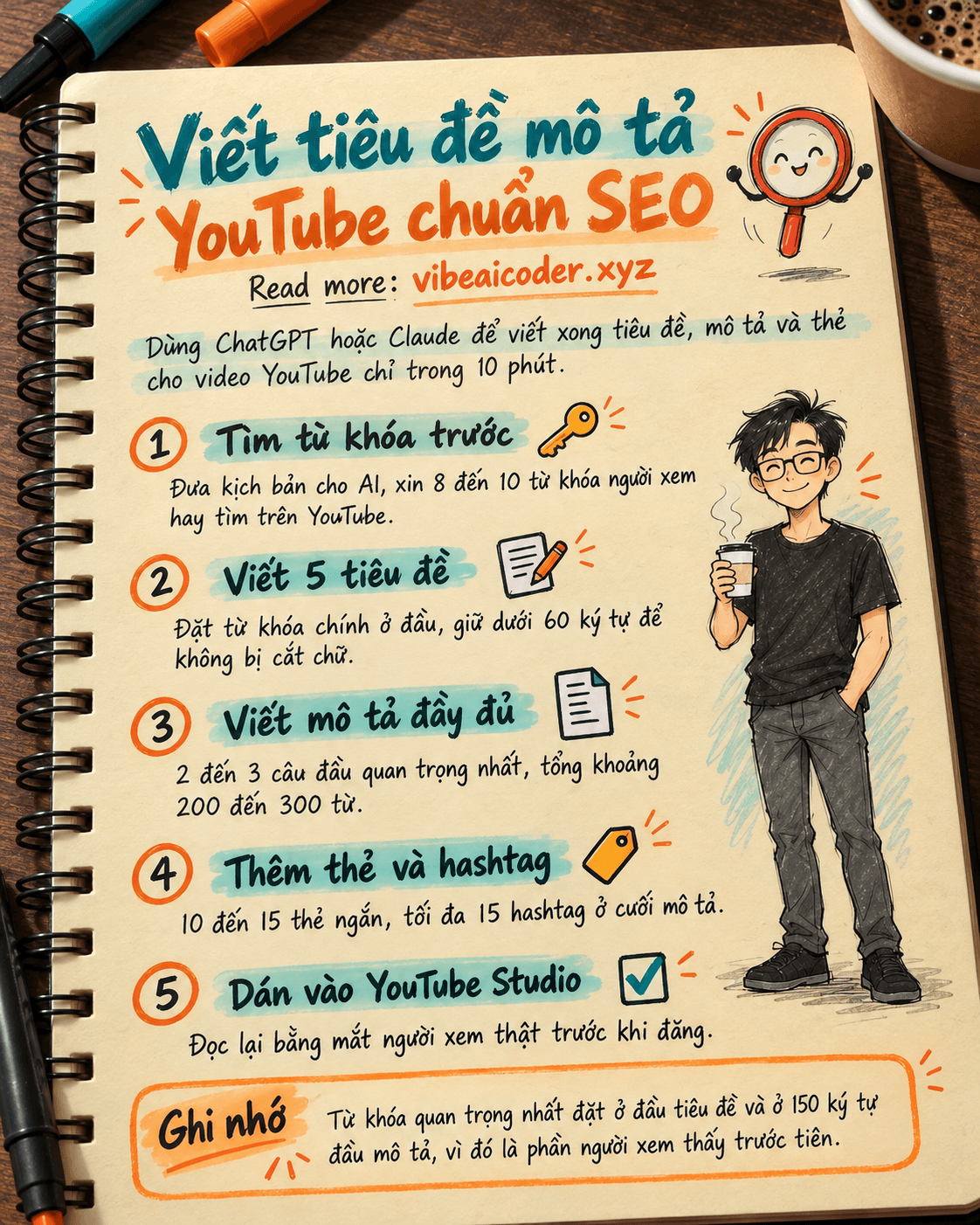 Dùng ChatGPT hoặc Claude viết tiêu đề và mô tả video YouTube chuẩn SEO trong 10 phút