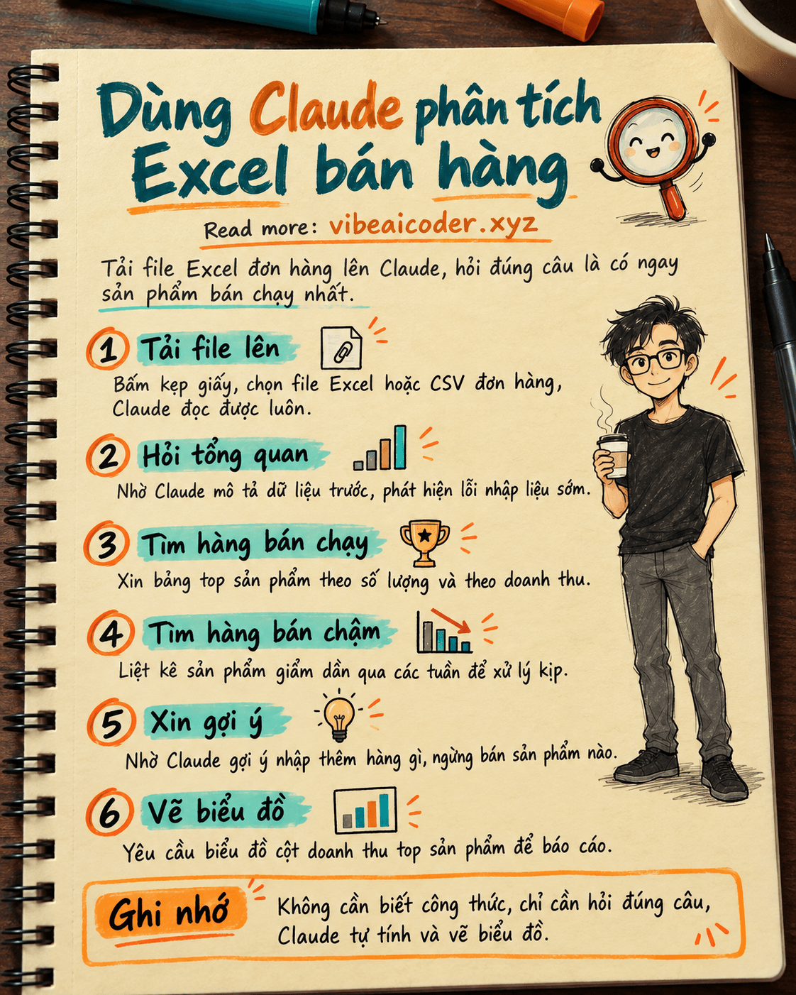 📈 Dùng Claude phân tích file Excel bán hàng, tìm sản phẩm bán chạy chỉ trong 10 phút