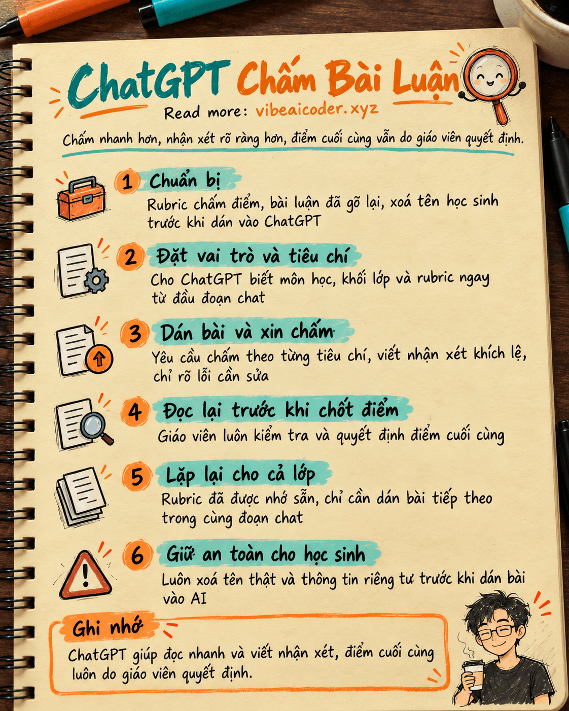 📝 Dùng ChatGPT chấm và viết nhận xét bài luận học sinh trong 5 phút mỗi bài