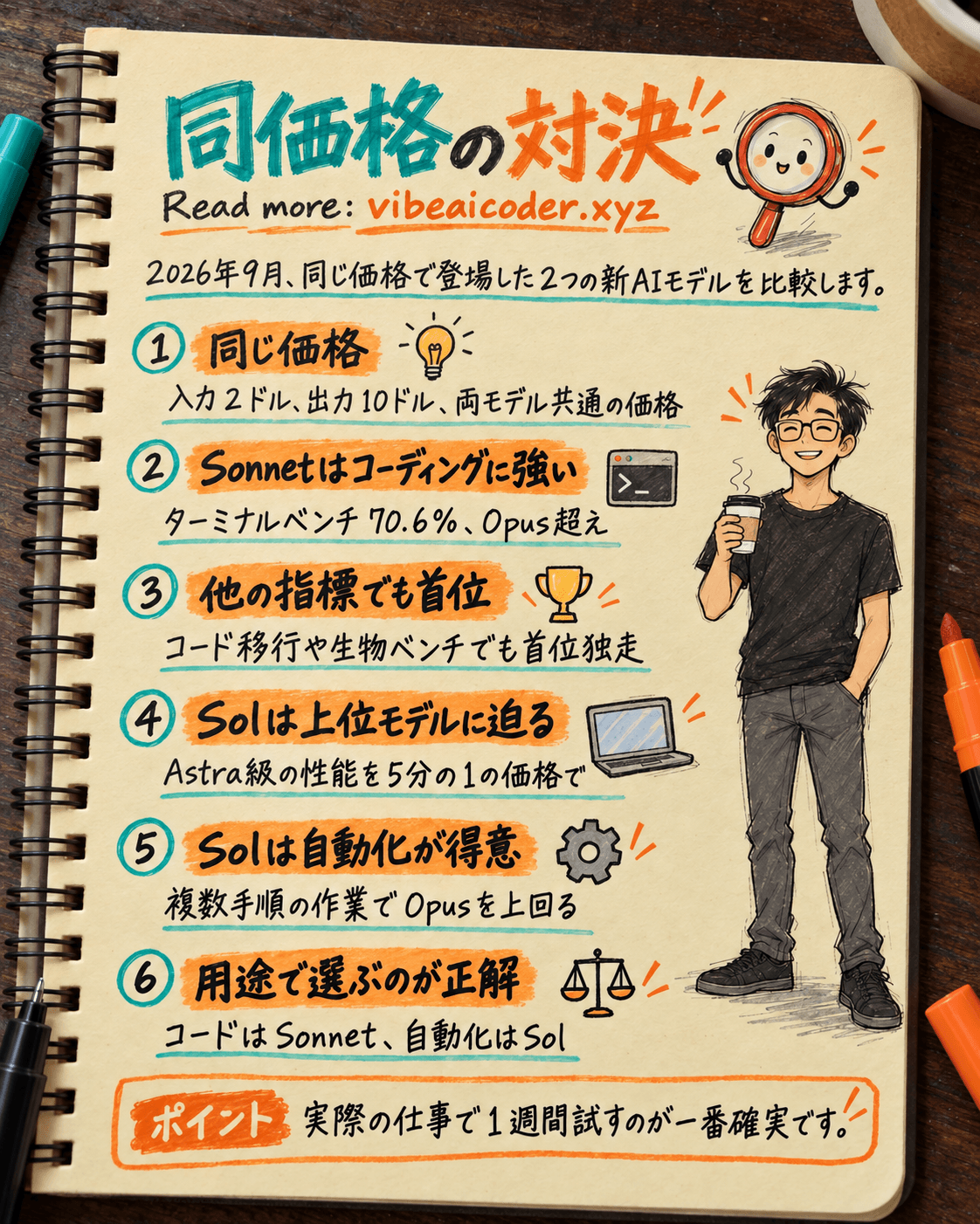 Claude Sonnet 5.5とGPT-6.1 Solの比較:同じ価格でどちらが良いか