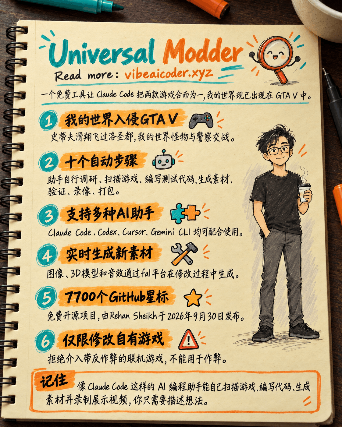 Universal Modder: 用 Claude Code 把《我的世界》合并进《GTA V》的 AI 工具
