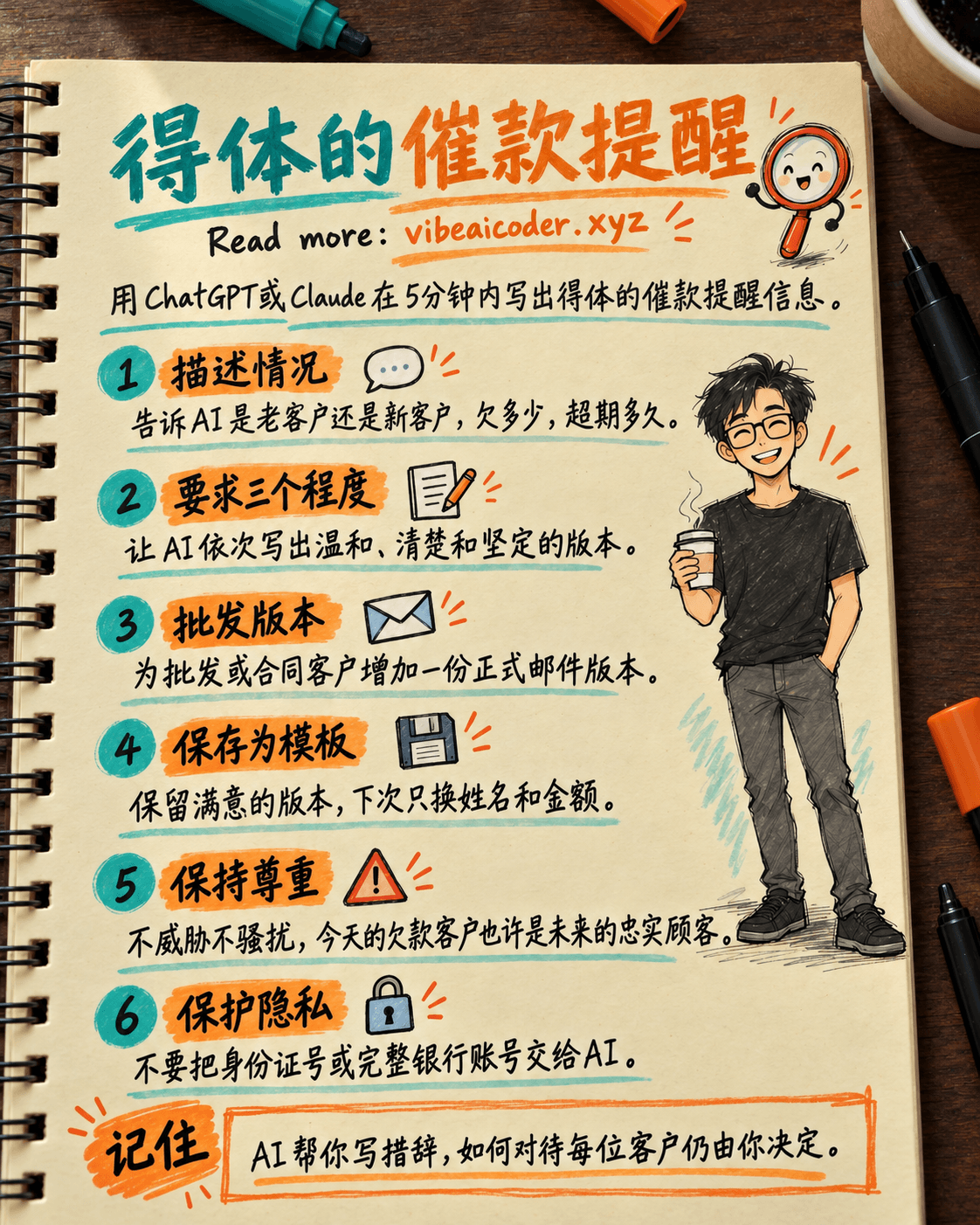 用ChatGPT或Claude在5分钟内写出得体的催款提醒信息