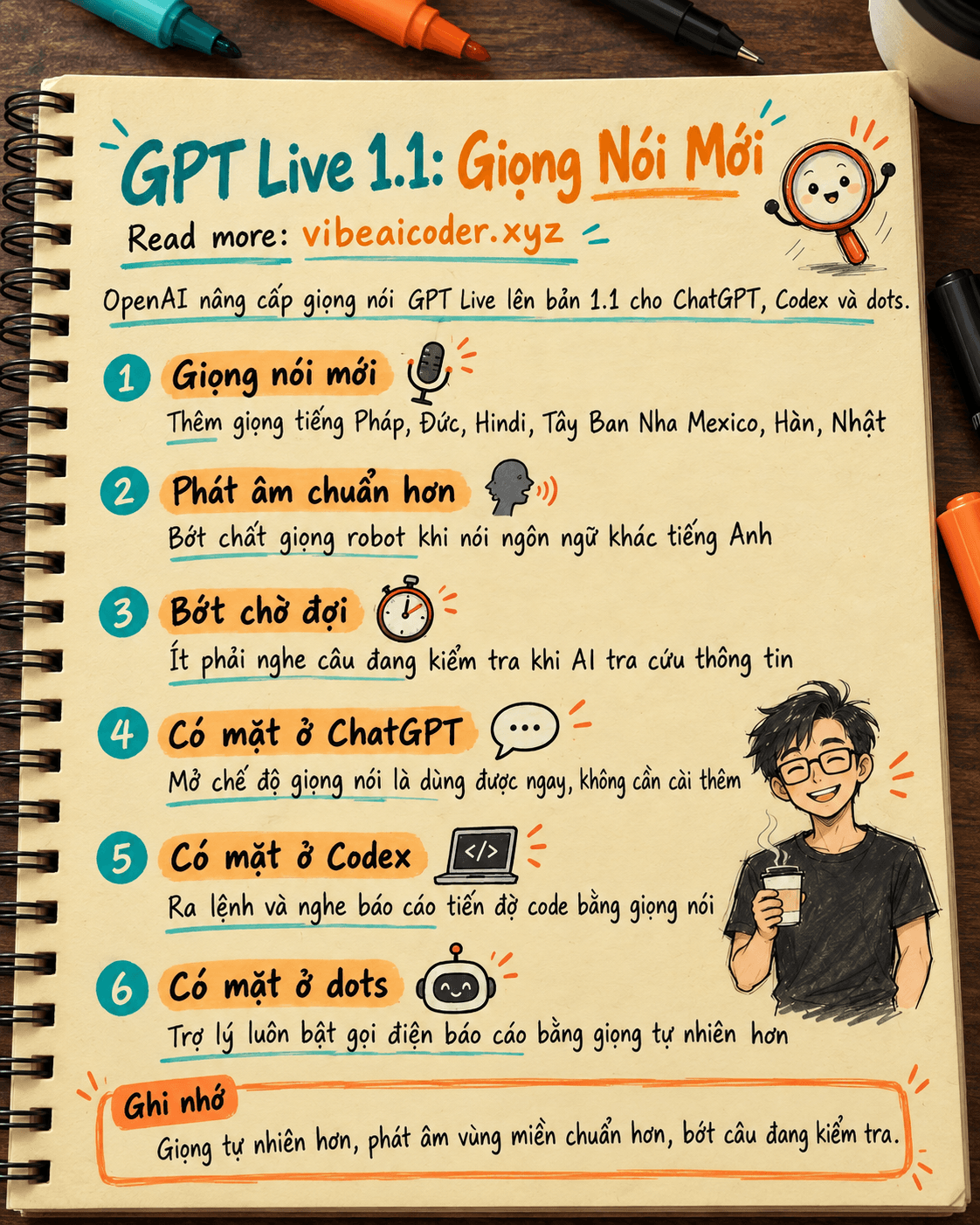 OpenAI nâng cấp giọng nói GPT Live lên bản 1.1: giọng tự nhiên hơn, bớt câu để tôi kiểm tra đã