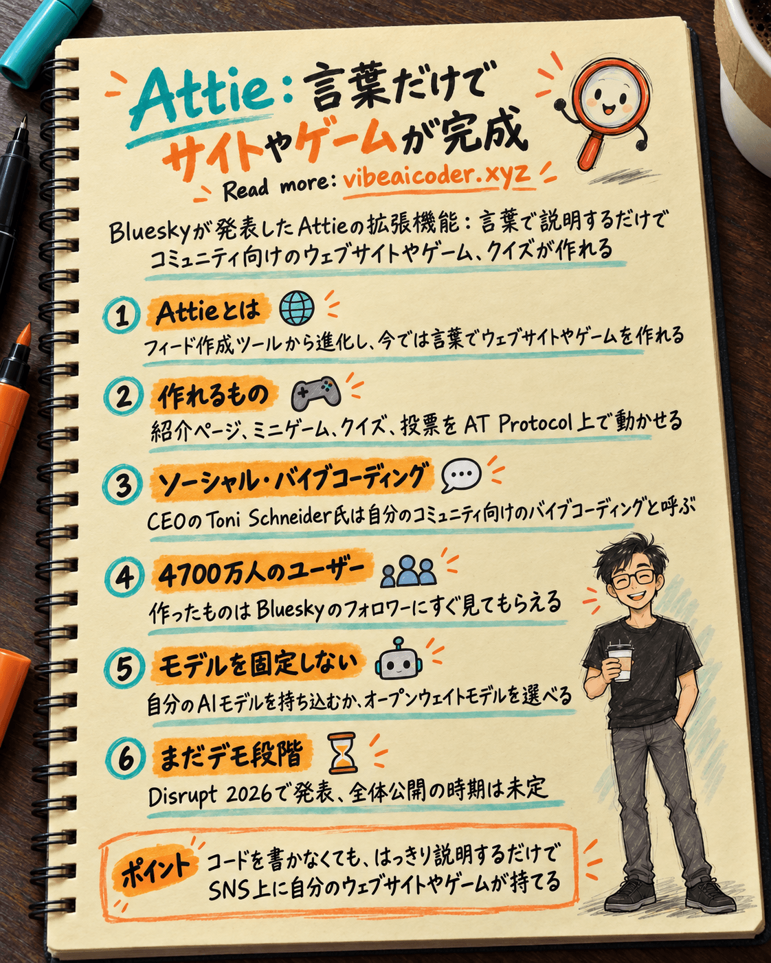 Blueskyが発表したAttie、言葉だけでサイトやゲームが完成