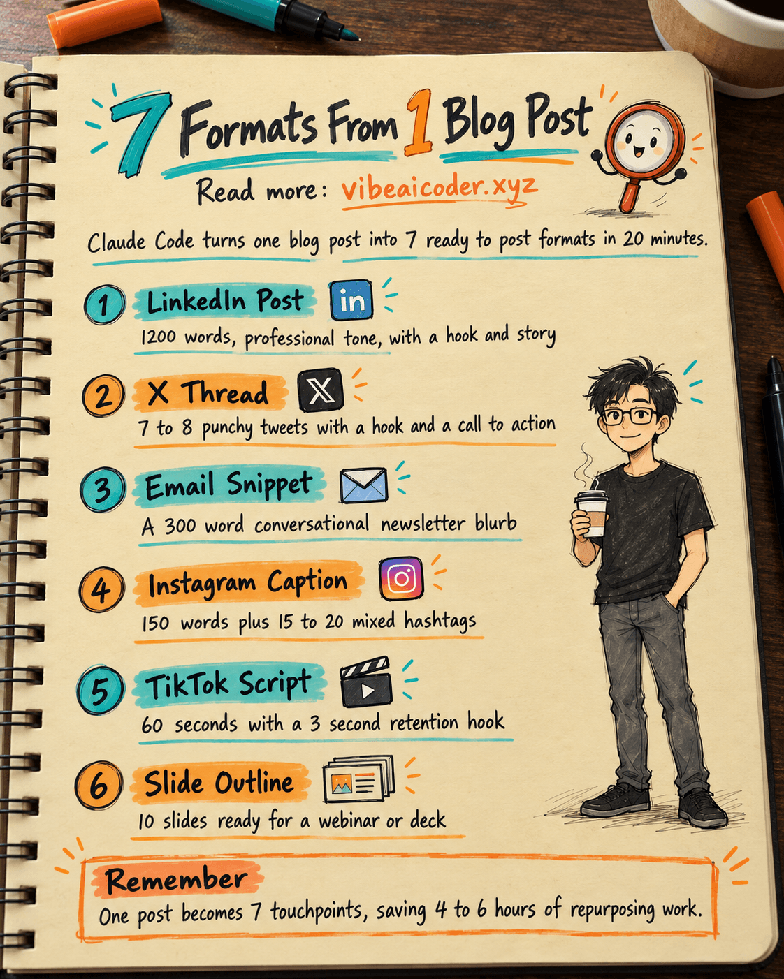 🚀 Turn One Blog Post Into 7 Content Formats in 20 Minutes with Claude Code