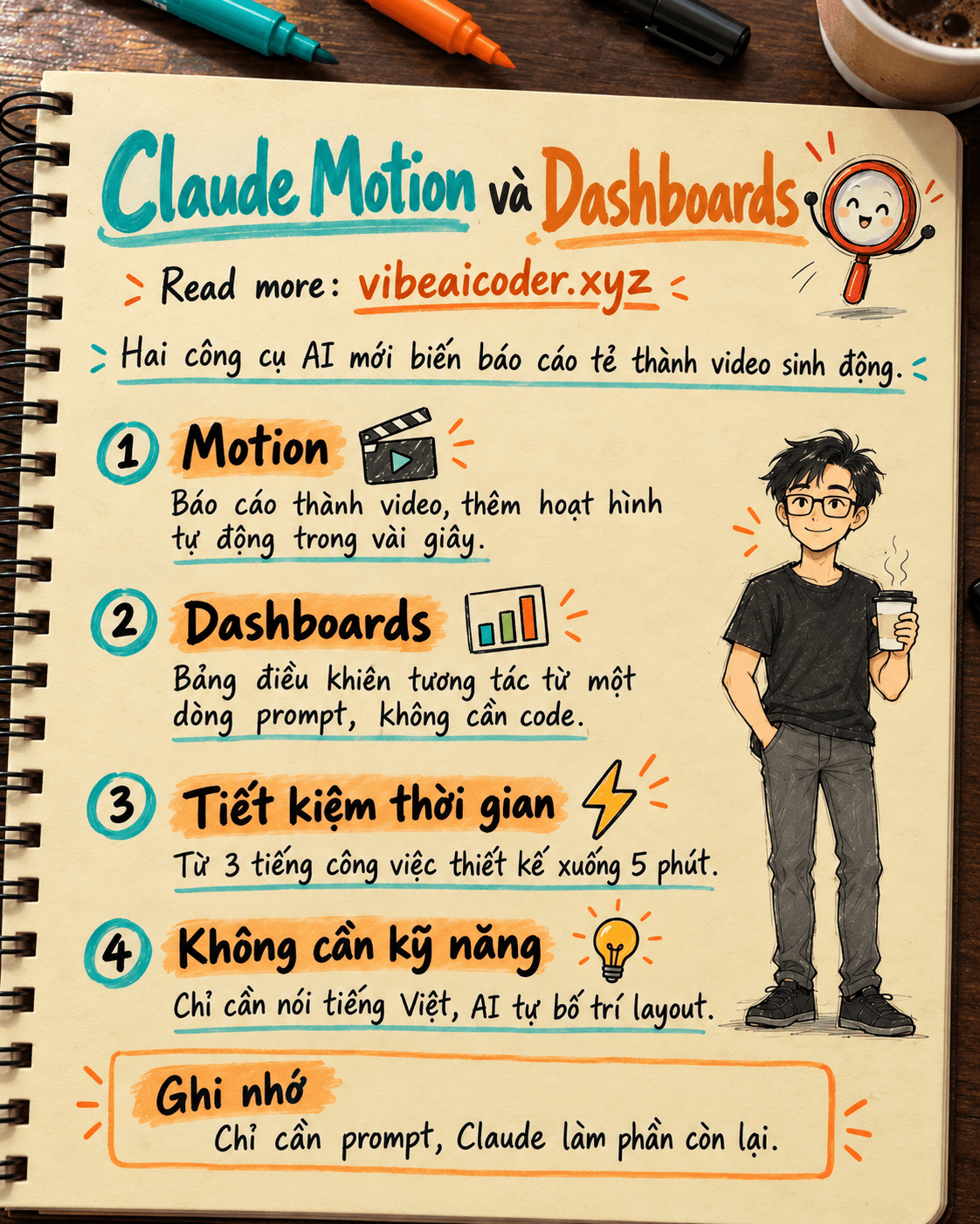 Claude Motion và Dashboards: Hai công cụ mới biến báo cáo tẻ nhạt thành video sinh động